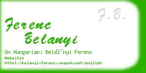 ferenc belanyi business card